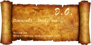 Dancsó Oxána névjegykártya